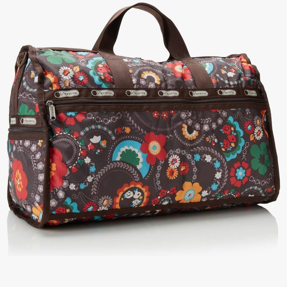 New LeSportsac weekender Fantazmic brown floral bag duffle
